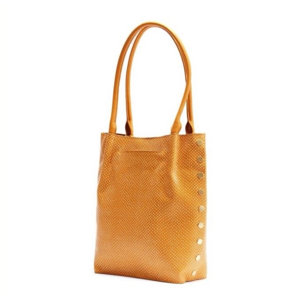 Hammitt Handbags - Hammitt Oliver Snake Embossed Medium Tote Handbag Apricot Tan Gold